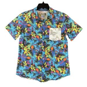 Modern Amusement Shirt Mens Medium Hawaiian Button-Down Camp Cabana Aloha Cotton